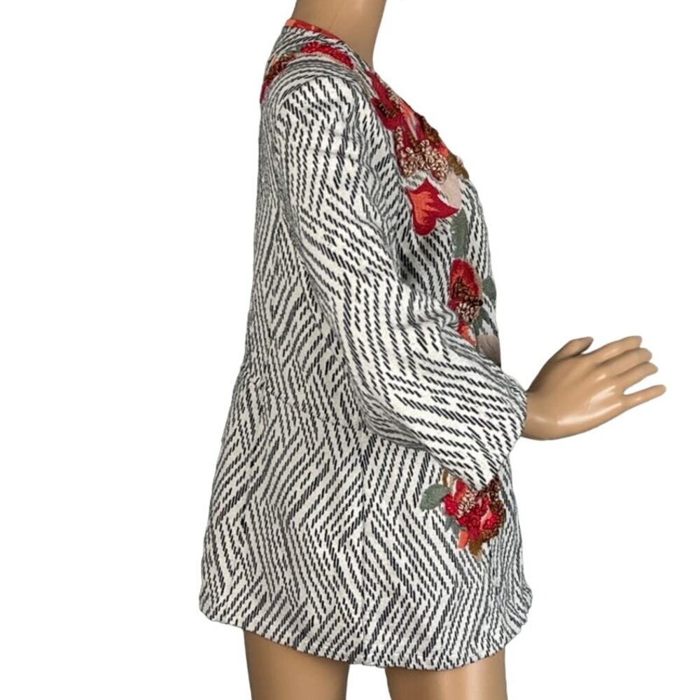 Artisan Appliqué Open Front Jacket Size M Art To Wear Indie Boho Chico's Style - Picture 3 of 10